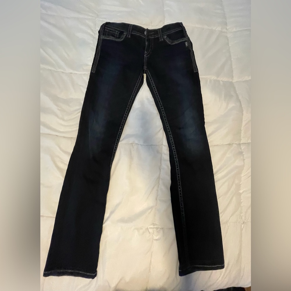 Dark blue western jeans worn twice